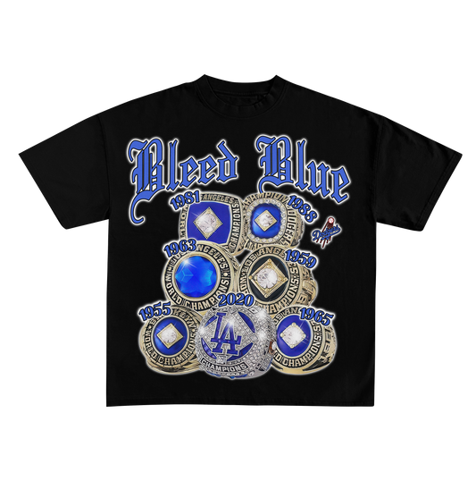 “Bleed Blue” Rings Tee *NO RHINESTONE*