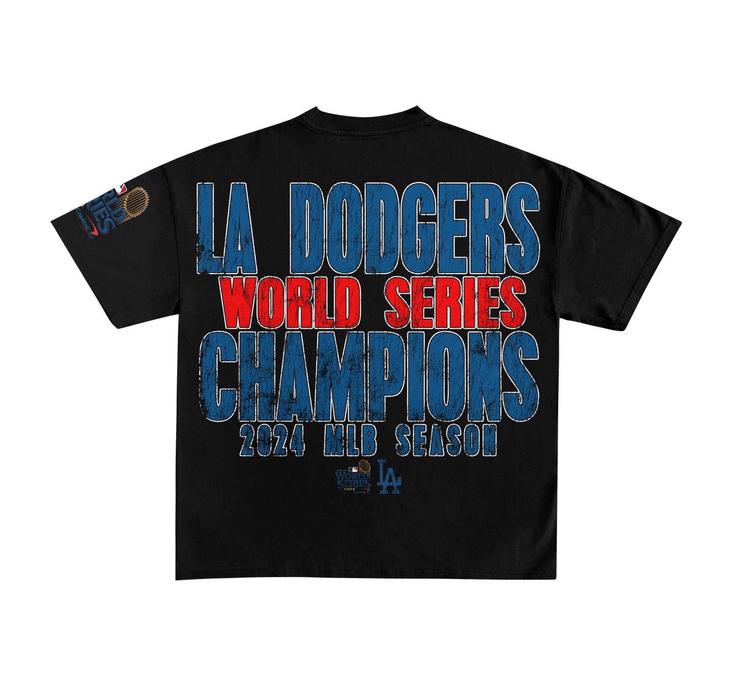 Dodgers World Series Champions 2024 Worded Back Tee (White&Black)