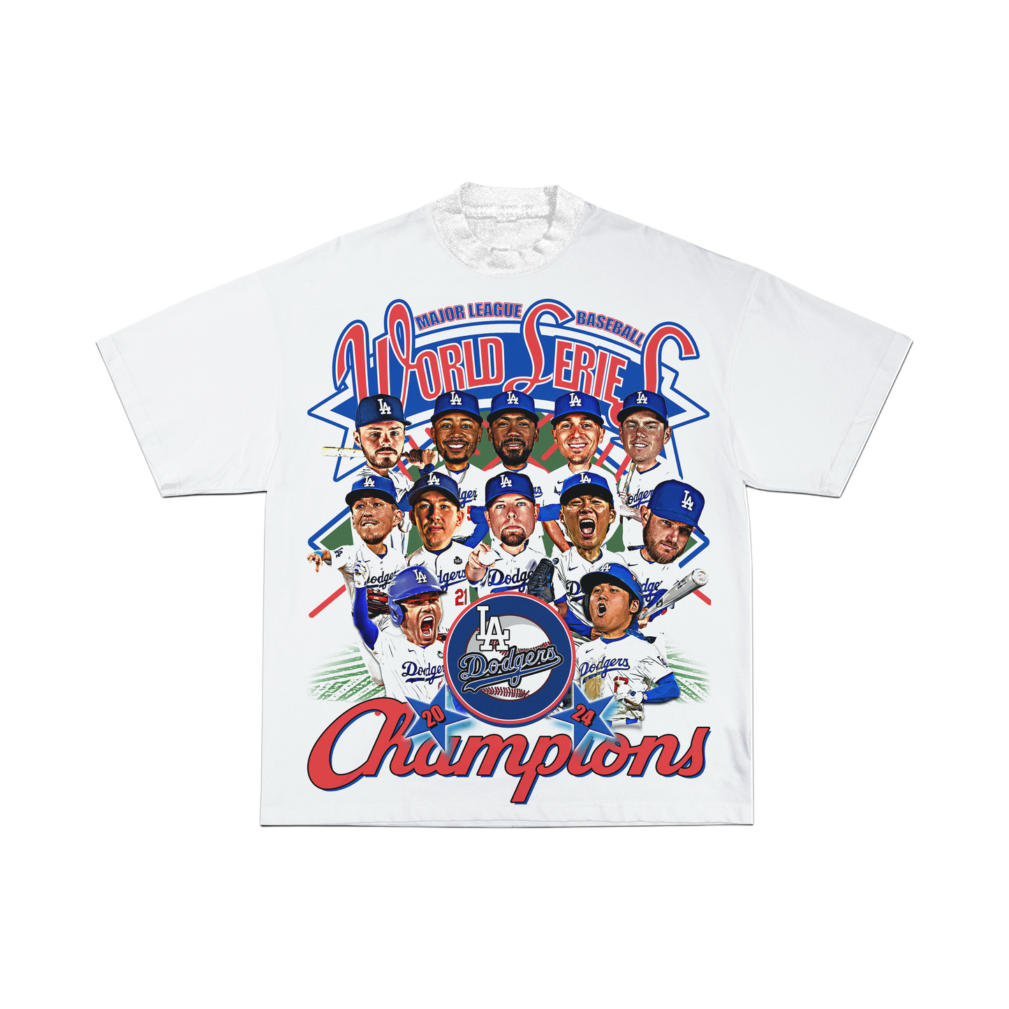 Dodgers World Series Champions 2024 Bighead Tee (White&Black)