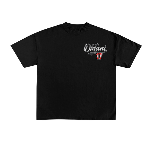 Ohtani 17 Cursive Font Tee (Black, Cream)