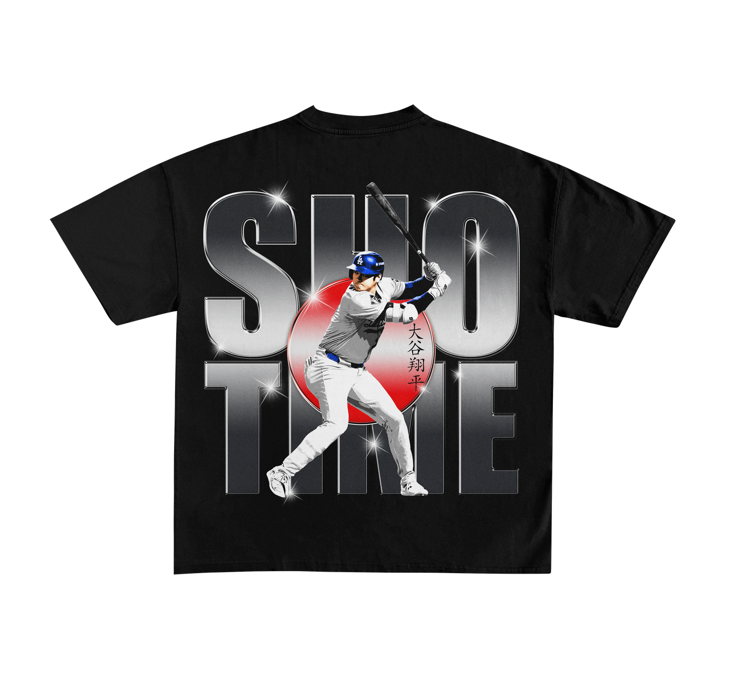 Ohtani 17 Cursive Font Tee (Black, Cream)